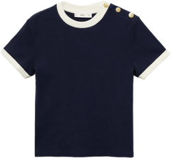 T-shirt with contrasting buttons