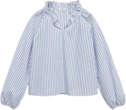 Ruched detail striped blouse