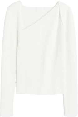 Sweater with Asymmetric Neckline