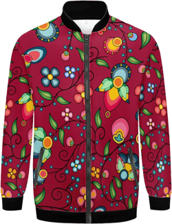 Floral Bounty Magenta Zippered Collared Lightweight Jacket