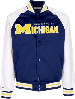 Men's Bomber Jacket Ncaa Primetime Lw Satin Jacket Micwol Navy