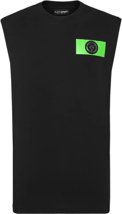 logo-plaque cotton tank top