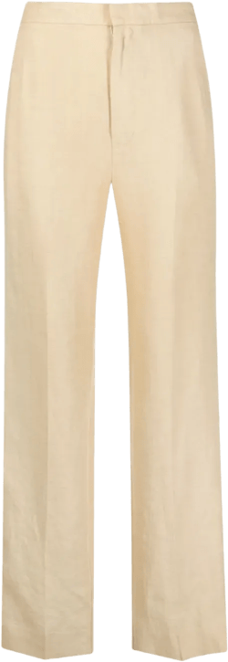 straight-leg linen trousers