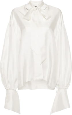 gathered silk blouse