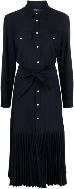 belted midi shirtdress