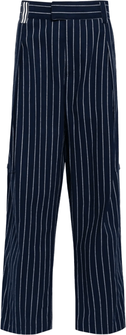 pinstripe-pattern wide-leg trousers