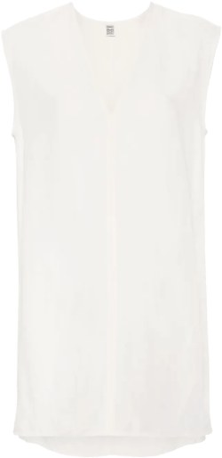 V-neck long-length vest