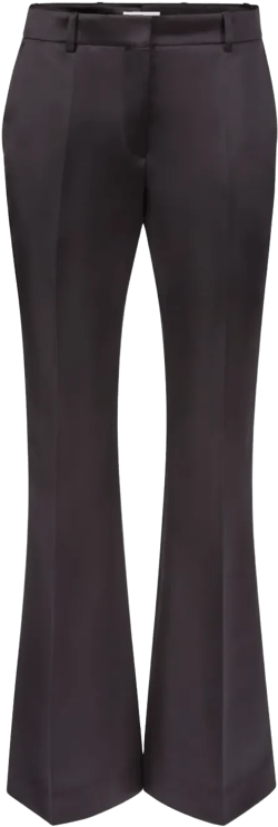 tailored flared satin trousers