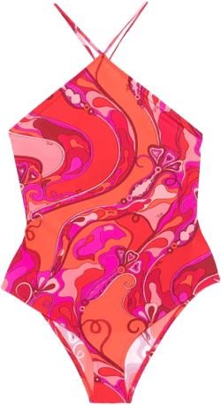 Orchidee-print swimsuit