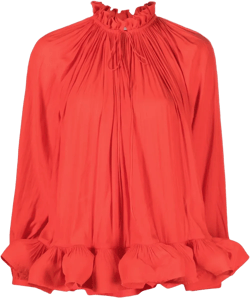 ruffled gathered blouse