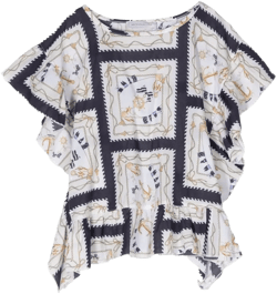 abstract-print cotton blouse 