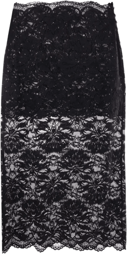 floral-lace sheer skirt