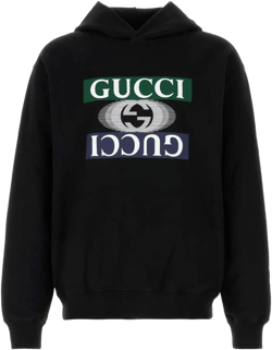 Shadow Print Logo Hoodie In Black