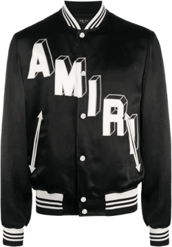 Logo-embroidered Varsity Jacket In Black