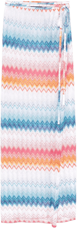 zigzag-woven wrap maxi skirt