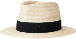 Andre logo plaque-detail straw fedora