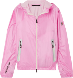Zip-fastening Hooded Jacket In Pink