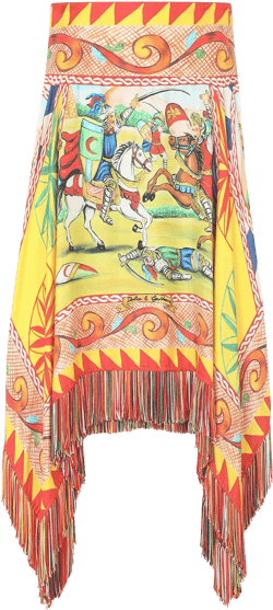 Carretto-print twill miniskirt