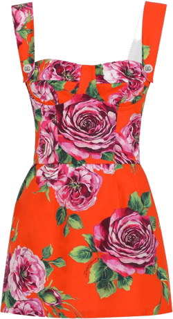 floral-print mini dress