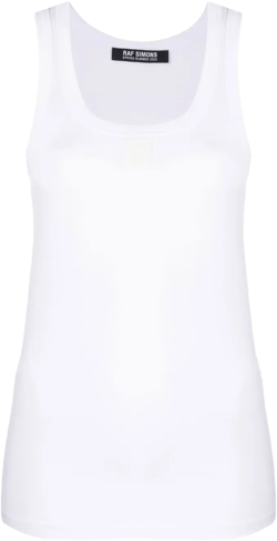 logo-patch cotton tank top
