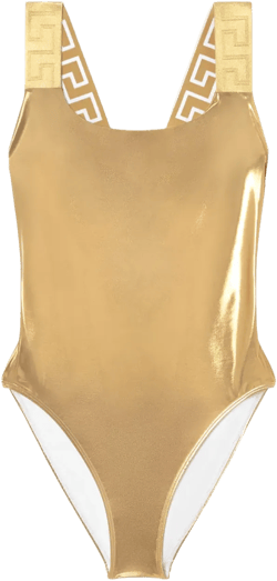 Greca Border metallic swimsuit