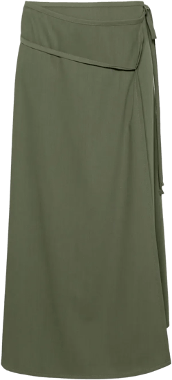 tied wrap midi skirt
