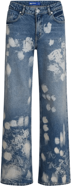 bleached wide-leg jeans 