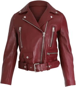 Biker Jacket In Red Leather