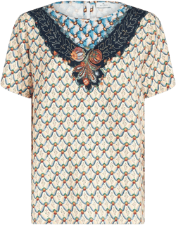 graphic-print short-sleeved blouse