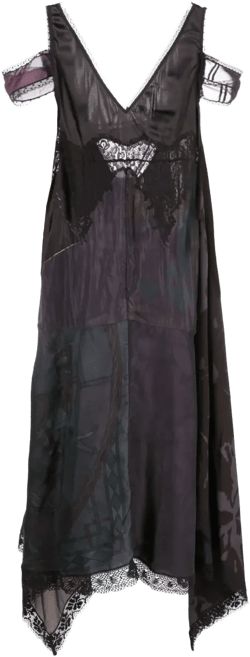 Regenerated patchwork midi dress