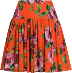 floral-print mini skirt