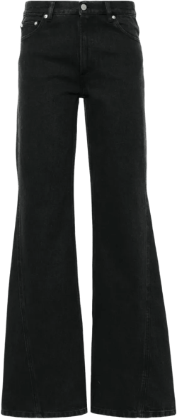 mid-rise straight-leg jeans