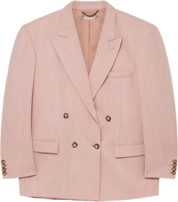 Oversized Double-breasted Blazer In Dusty Pink
