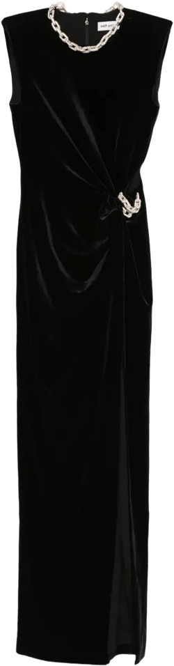 embellished velvet maxi dress