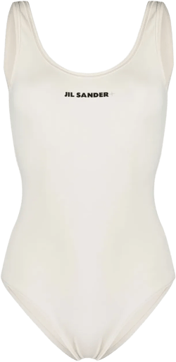 scoop-back logo-print one-piece