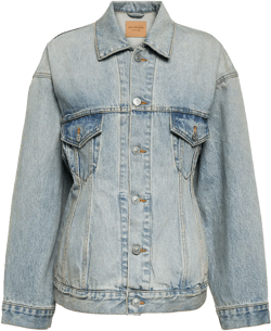 Hourglass Washed Denim Jacket In Light Blue