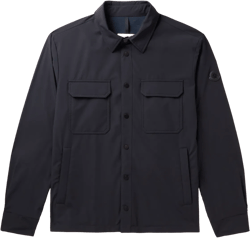 Laita Logo-appliquéd Stretch-shell Shirt Jacket In Blue