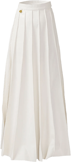 Women's White Leather Maxi Skirt – Pleated Faux, High Waist