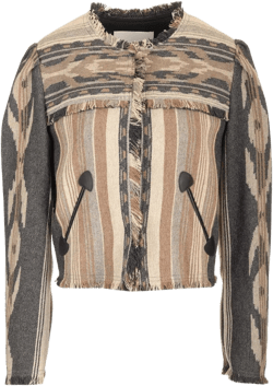 Long-sleeved Casual Jacket In Nude