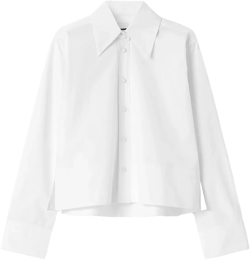 oversized-collar cotton shirt