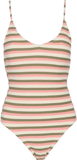Saida One-piece Swimsuit In Parchment Wave