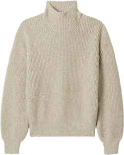 Ribbed cashmere turtleneck sweater