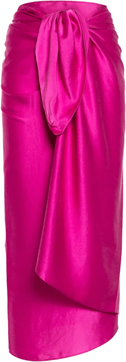 self-tie silk wrap skirt 