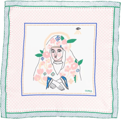 graphic-print silk headscarf