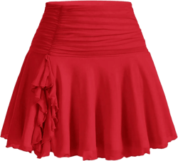 SHEIN MOD Women'S Pleated Ruffles Hem Skirt