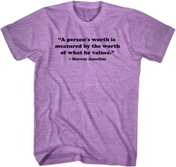 A Person's Worth Is Measured By The Worth Of What He Values.- Marcus Aurelius Quote Tees Adult Tri-Blend T-shirt