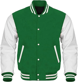 Griffins Varsity Letterman Baseball Bomber Letterman Jackets Genuine Leather Sleeves & Multi Wool Color Options Medium Green White