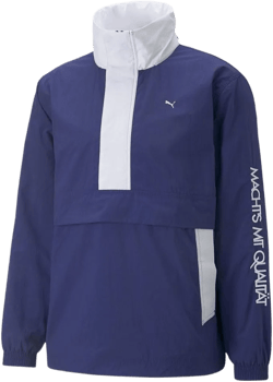 PUMA Mens Machts Mit Qualitat Stb Lightweight Pop Over Half Zip Jacket Athletic Outerwear Casual Comfort Technology - Blue Medium Blue