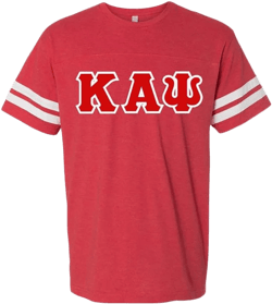 Kappa Alpha Psi World Famous Greek Twill Football Fine Jersey Tee X-Large Vintage Red/White