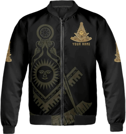 Custom Lodge Name Number Masonic Past Master Sun Freemason Unisex Bomber Jacket S-5XL Large